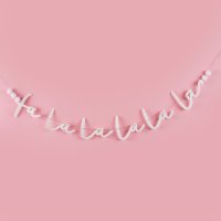 White 'Falala' Glitter Acrylic Banner 2m