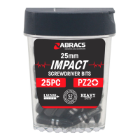 Abracs Expert 25mm impact S/D Bits - PH2, 25pcs/Tub