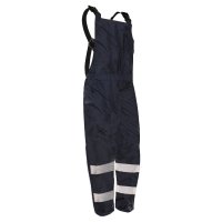Bib Trousers, PU Coated, Reflective, Navy