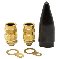 Wiska M20L Brass Cable Gland Kit With Brass Locknut And Black Shroud OD 15.5 - 19.5mm (Pack Of 2) CW