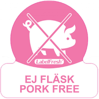 Allergen Lable - Pork Free, 30x30mm, 500 labels per roll