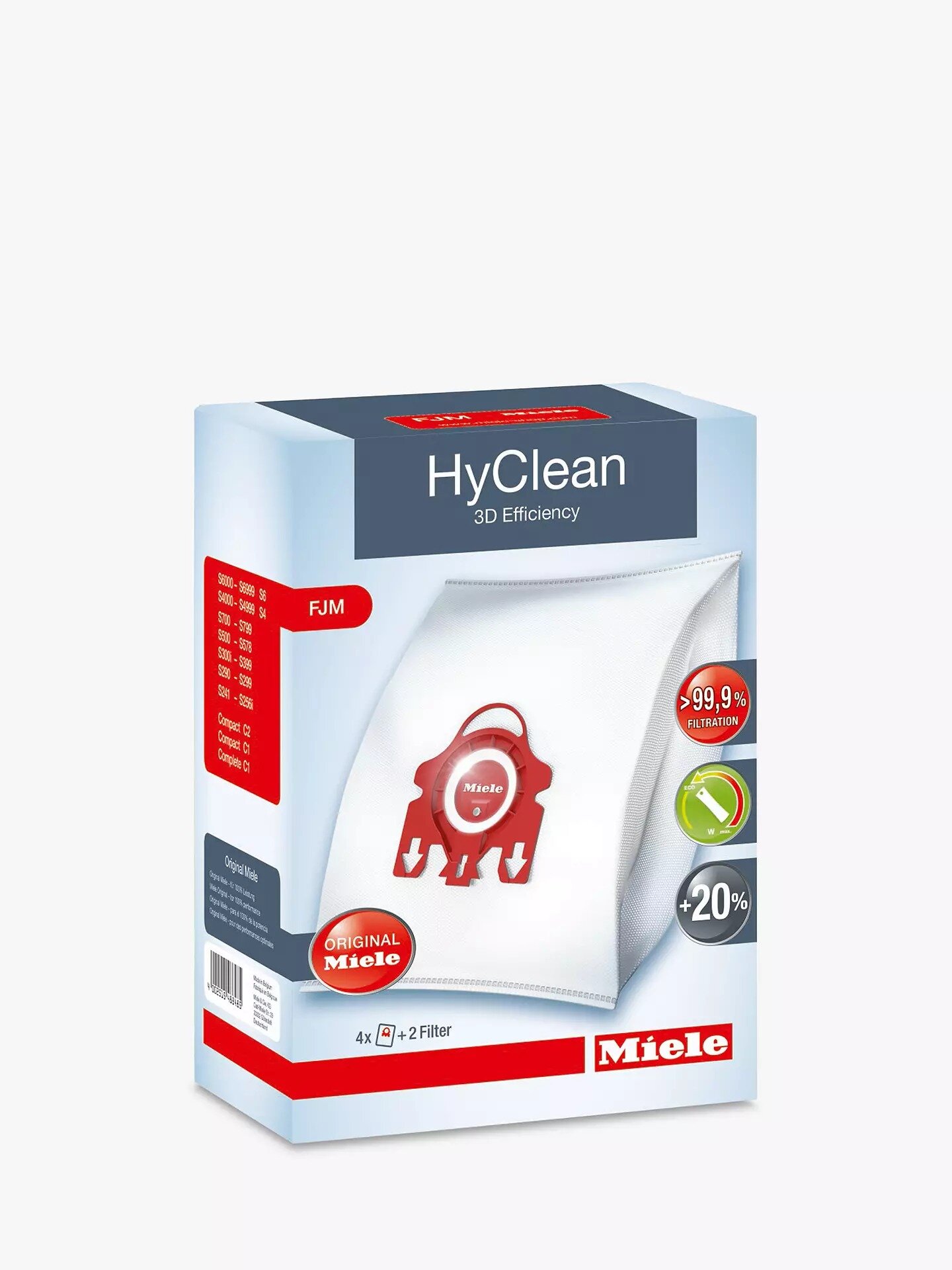 9917710 Miele FJM HyClean 3D Efficency Vacuum Bags 4 Pack & 2 Filters
