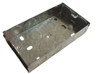 Cesco 25mm 2 Gang Flush Metal Box c/w Oval & Round Knock Outs