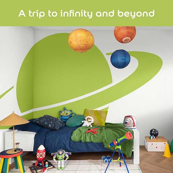 Kids Bedroom painted in Dulux Easycare Toy Story Infinity Green