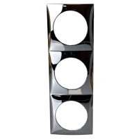 Berker 3 Gang Frame Flow Range (Chrome)