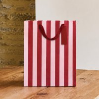 Pink & Red Striped Small Gift Bag