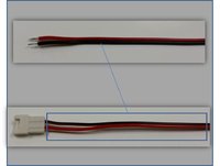 2 CORE RED AND BLACK  LED CABLE LEAD  300 MM AWG20 LESS CONNECTOR