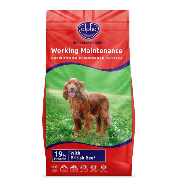 Alpha Adult Maintenance Working Dog Food Beef 15kg [Zero VAT] TrustPet