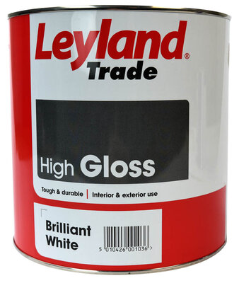 Leyland High Gloss Paint Brilliant White 5L