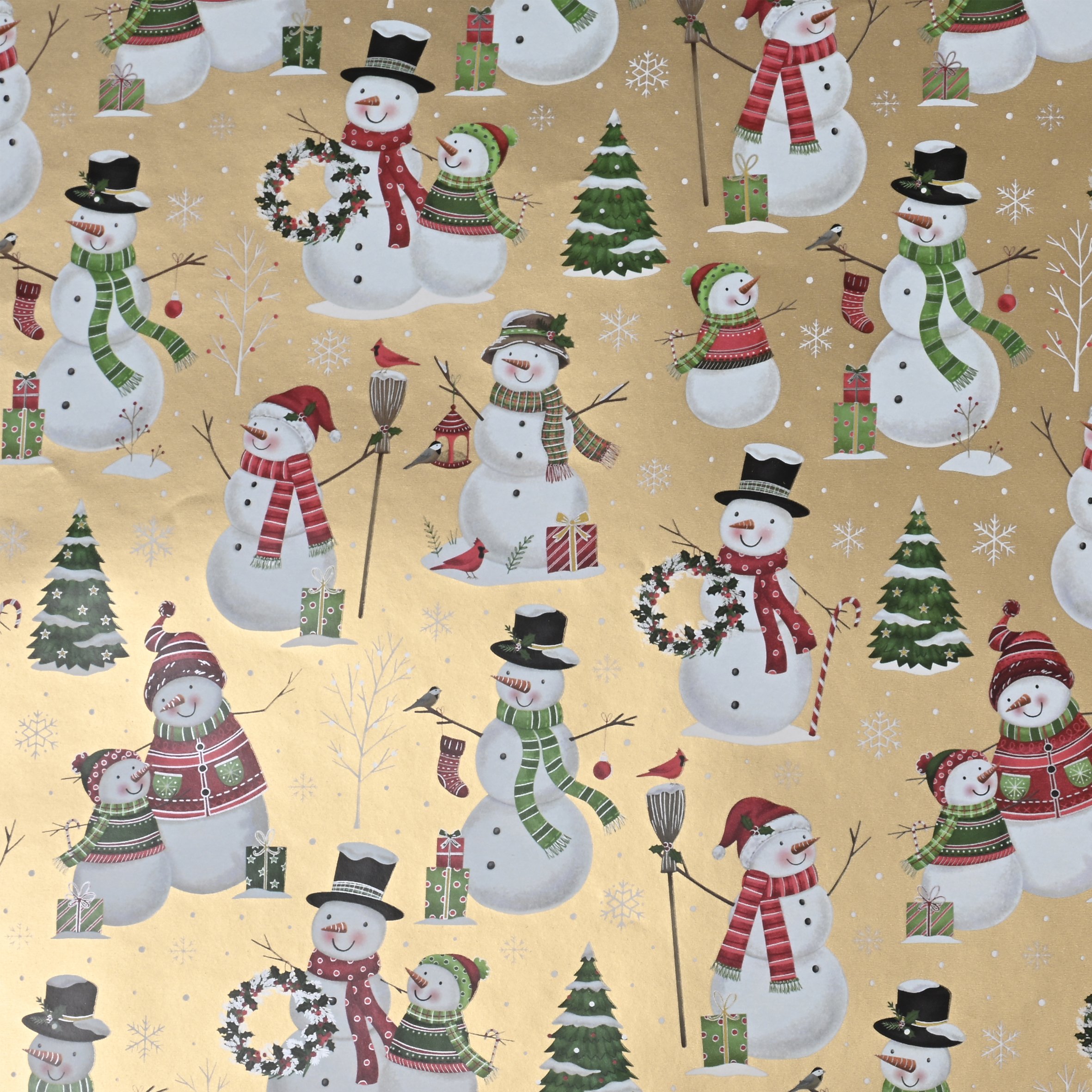 PAPER SNOWMAN ON GOLD