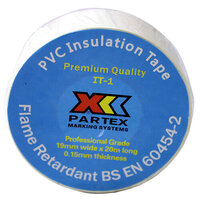 White PVC Insulating Tape 19mm x 20 Metre