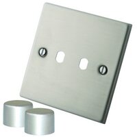 2 Gang Dimmer Plate c/w Chrome Knob