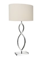 LUIGI 2 HOOP TABLE LAMP POLISHED CH COMPLETE WITH CREAM SHADE