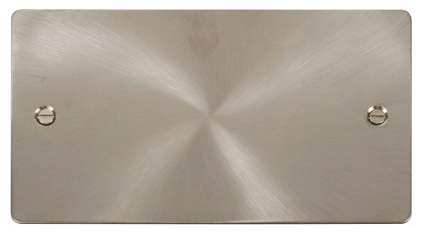 Click Define 2G Blank Plate Brushed Steel Flat Plate FPBS061