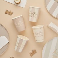 Neutral Baby Shower Paper Cups  - Pack of 8