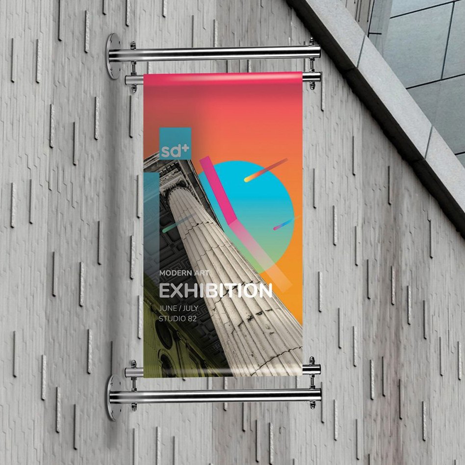 Stainless Steel Basic Banner Holder - Ideal for Printed Banners with Stitched Loops or Sleeve for Hanging - 600mm
