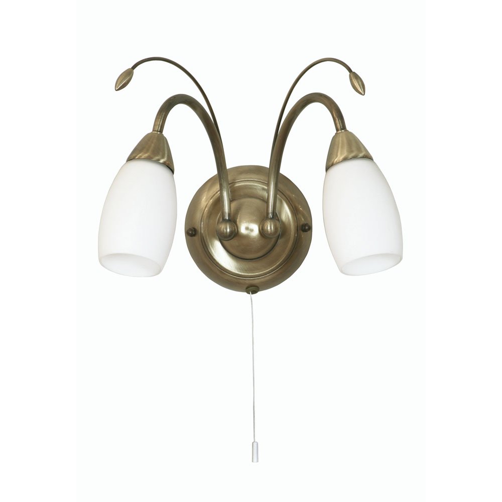 Oaks Antwerp 2 Wall Light Antique Chrome