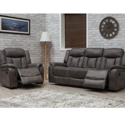 Jamie 3rr+1r+1r Manual Recliner Suite - Dark Grey - Bundle 