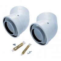 Worcester Bosch 60/100mm 45° Flue Bend (Pair) 7716191085