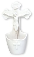 White Resin Font/5 1/4 inch-Crucifix   (3084)