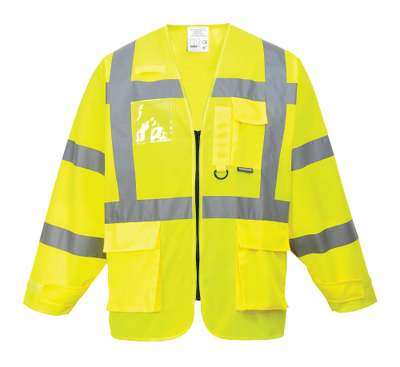 Hi Vis Long Sleeve Executive Vest EN471 Yellow