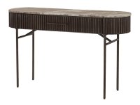 Surat Hand Made Ribbed Metal Antique Bronze Finish with  Exotice Marble Top Console Table