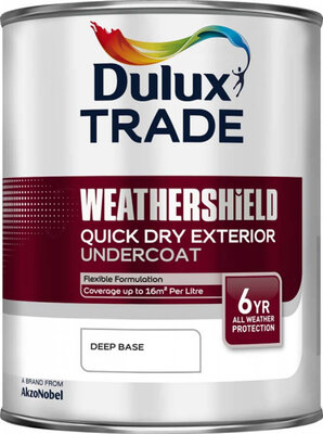 Dulux Trade Weathershield Quick Dry Exterior Undercoat Deep Base 1L Paint 5090537