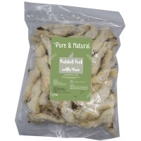 Pure & Natural Rabbit Feet With Hair 1kg