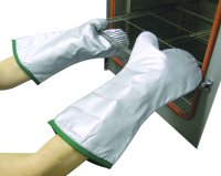 Polyco Coated Lined Oven Mitt - Silver/Green 38cm