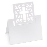 Place Card Laser Cross White - 80 x 120mm