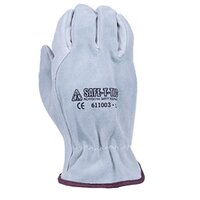 611003 Safety Gloves-Leather, Split Cow Skin, Wing Thumb