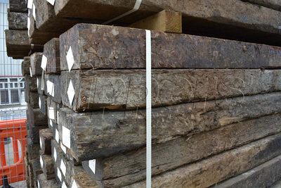 Reclaimed Commercial Wooden Sleepers 250mm x 125mm x 2.6m