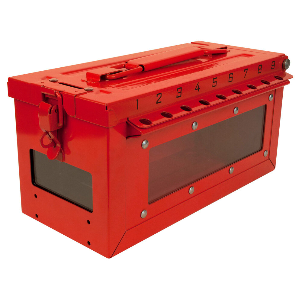 Master Lock Portable group lockout box with key & side window