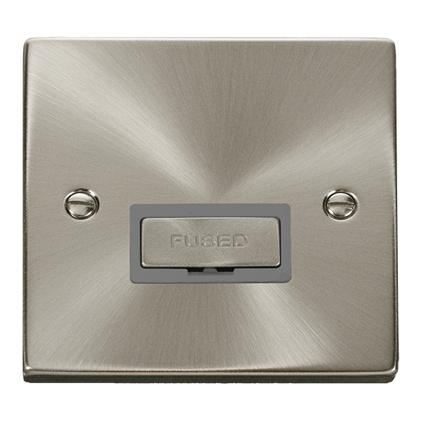 Click Deco 13A Unswitched Fused Spur Stainless Steel Grey Insert VPSC750GY