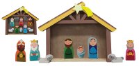 Nativity - Childrens Wood Set With Shed   (89288)