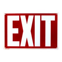 "Exit" Sign, WOR, 12" W x 8" H, Rigid Plastic (.030)