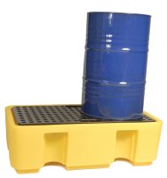 2 DRUM SPILL PALLET SQUARE 130X75X44CM 650KG 250L