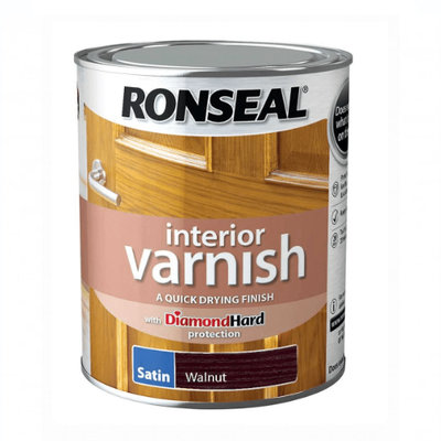 Ronseal Satin Interior Varnish - Walnut 750ml