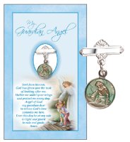 Metal Baby Brooch/Boy/Guardian Angel   (3413/BL)