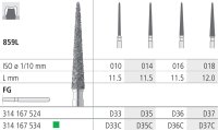 Intensiv SA Diamond Long Pointed Cone Bur - 6pk Size 014 - DMI Dental Consumables Ireland - Next Day Delivery