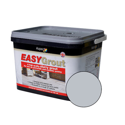 Easygrout Porcelain Paving Slurry Grout 15kg Tub (3 x 5kg Bags) - Argent