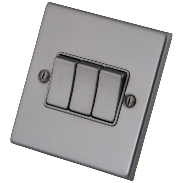 Gunmetal Grey 3 Gang 2 Way Switch 6011-004