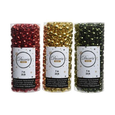 Decoris Bead Disco Garland - 3 Assorted Colours - 23ft
