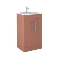 Tucker French Bucks 500mm Floor Standing Two Door Basin Unit Matt Terracotta