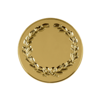 50mm Wreath Coin Medallion (Gold)