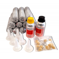 Big Kit contain : 12 saussages 501K-400 ml + 1 cleaner 520-250 ml + 1 primer-250 ml + 12 felt applicators + 6 nozzles
