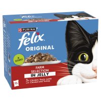 Felix Cat Pouch Original Farm Selection in Jelly 85g 12-Pack x 4