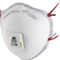 3M™ Particulate Respirator, FFP3, Valved, 8833