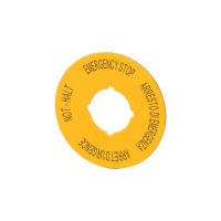 Eaton Emergency Stop Label Yellow 90mm W 1mm H Dia 90mm RAL 1004 IP66 - 121085