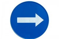 SAFETY SIGN ROUND ARROW
